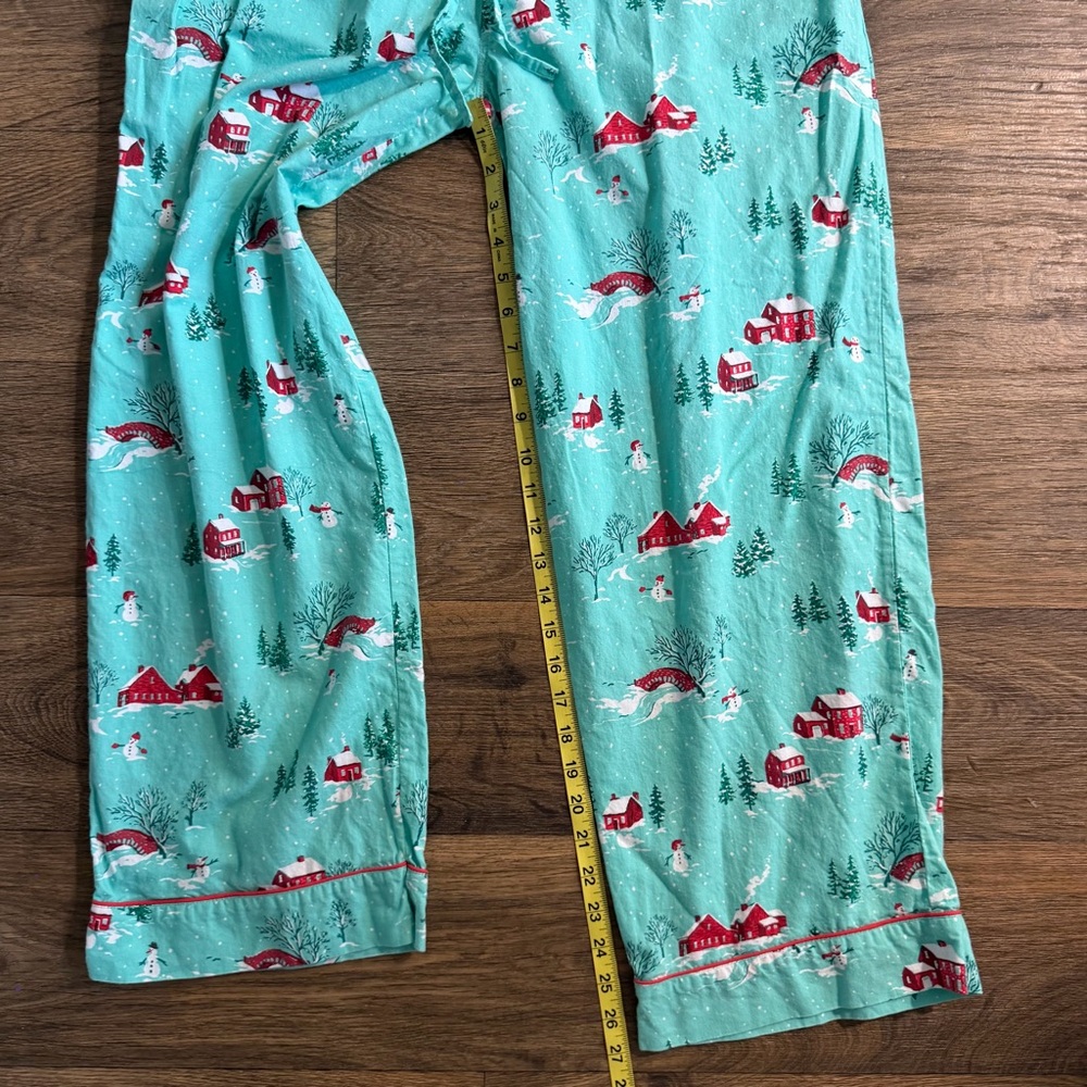 Printfresh Teal Holiday Print Pajama Set with Red Accents - Picture 10 of 13